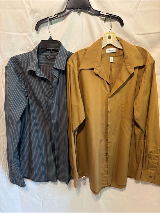 Claiborne Other - Men’s dress shirts -2. Marc Anthony / Van Heusen. Dk grey/teal, golden brown